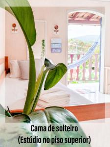 パラチにあるJR 4 · Estúdio no piso superior em Paraty, RJの窓のある部屋の植物 +29枚の写真
