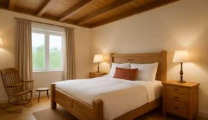 a bedroom with a large bed and a window at Hotel O ONMT Inter College Kanpur Formerly Mangalam Palace in Panki