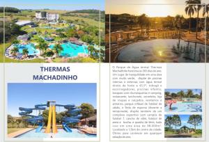a page of a brochure for a water park at Chalé cruzeiro do sul, hidromassagem, 2 min Thermas Machadinho-RS #2 in Machadinho
