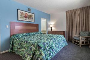 una stanza d'albergo con un letto e una sedia di Surf Rider Resort a Pompano Beach Altre 14 foto