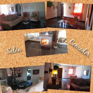 a collage of photos of a living room and a living room at Casa Rural El Olivar Victoria in Cuevas del Campo