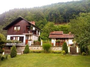 una casa en una colina con un patio en Villa Lalka, en Ribaritsa