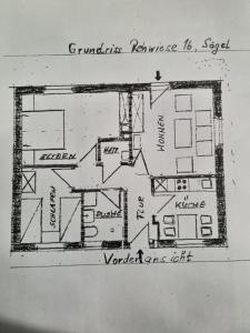 a drawing of a floor plan of a house at "Am Waldesrand" RE16 in Sögel