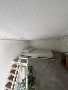 a room with two beds and a ladder in it at Simplicité au Centre de Montpellier in Montpellier