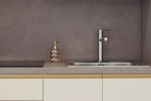 a stainless steel sink in a kitchen at Essenza INN Luxury Apartaments in Pescara +47 photos