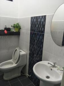 a bathroom with a toilet and a sink at Homestay Cik Esah in Kuala Terengganu +4 photos