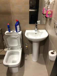 a bathroom with a toilet and a sink at Akb Home Nyayo Studio in Nairobi