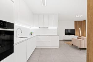 Kuchyň nebo kuchyňský kout v ubytování 1 Bedroom Apartment - 5 Min Walk to Train Station