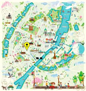 コペンハーゲンにあるKattesundet Apartments Best Location in Copenhagenのパリ市の観光地図