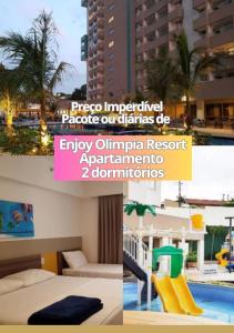 Bazén v ubytování ENJOY OLIMPIA PARK - 2dormitórios - Park Resort - Hospede-se em frente ao Park no melhor Resort de Olimpia nebo v jeho okolí