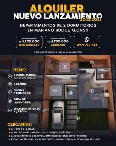 ein Flyer für ein Haus mit Grundriss in der Unterkunft Brand new two bedroom apartments in Presidente Stroessner