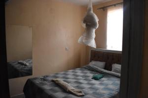 Ένα ή περισσότερα κρεβάτια σε δωμάτιο στο Humble Homes 1 bedroom Thika Town CBD access to Netflix,Fridge,wifi