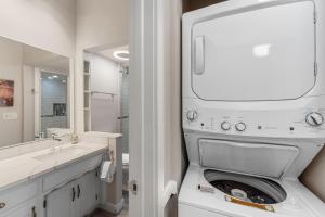 a white washer and dryer in a bathroom at Lake Cliffe #305 Building A in Dillon +19 photos