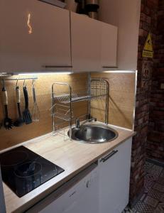 a kitchen with a sink and a counter top at cosystudio Superdevoluy 5pers pied des pistes in Le Dévoluy