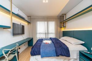 Postel nebo postele na pokoji v ubytování Studio Completo em Região Tranquila - EIX0502 + 74 fotografií