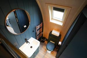 une salle de bain avec un lavabo et un miroir et des toilettes dans l'établissement Homestead Gardens by Wigwam Holidays, à Filby 7 autres photos
