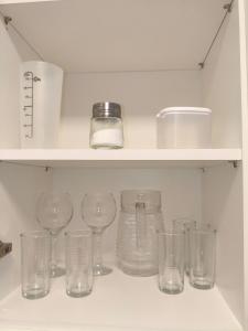 Køkken eller tekøkken på Kitnet Aconchego com sofisticação na Barra, Salvador, Bahia