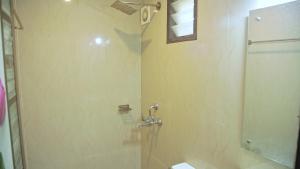 a bathroom with a shower and a sink at Premium Villas and Appartments thekady in Thekkady
