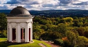 a gazebo sitting on top of a hill with a view at Best Western Hotel Ambassador in Baunatal
