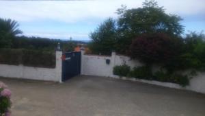 クディレロにあるApartamentos Labanaの庭の青い扉のある家