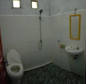 a bathroom with a toilet and a sink at Evelin Cottage in Ngurblut