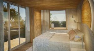 Postel nebo postele na pokoji v ubytování Chalet Acorn