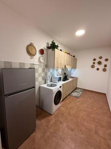 Casa Lydia في لاميزيا تيرمي: مطبخ مع موقد وغسالة ملابس