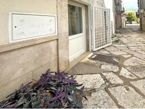 une porte menant à un bâtiment avec une usine à côté de celui-ci dans l'établissement AuGuStea-The Nest of Sannicandro, à Sannicandro di Bari