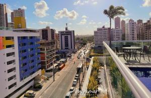 a view of a city street with buildings at One Cabo Branco-Poucos Metros da Praia in Tambaú