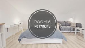 a room no parking sign in a living room at Apartmaji Diversorio in Izola