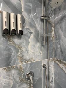 a bathroom with a shower and a sink at Dimora Sanfelice in Afragola