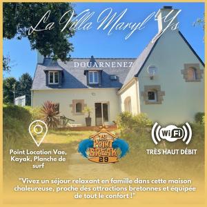 Un volantino per una casa con un cartello davanti. di Villa Maryl'Ys a Douarnenez