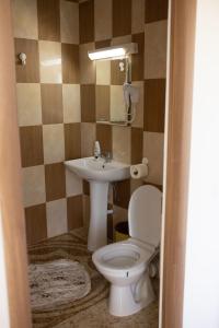 un bagno con un water e un lavandino di 4 star resort in Sarinasuf a Sarinasuf