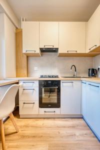 Kuchyň nebo kuchyňský kout v ubytování Deluxe Apartament Pobitno