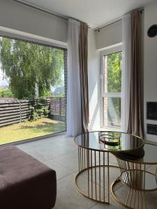 ドルスキニンカイにあるSPA TOWN house IIのリビングルーム(ガラステーブル、大きな窓付) +14枚の写真