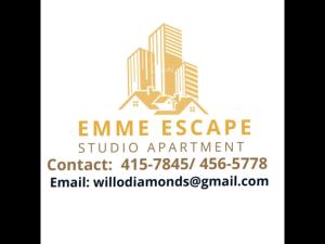 a logo for an apartment complex with a city at EMME Escape in Saint Georgeʼs