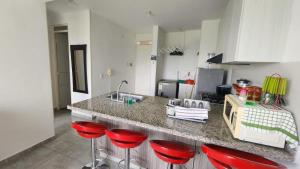 Kuchyň nebo kuchyňský kout v ubytování ¡Un espacio para tu descanso!