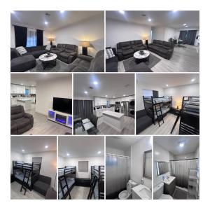 a collage of photos of a living room and a kitchen at Place to stay in Hallandale Beach