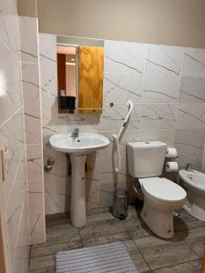 a bathroom with a toilet and a sink at Paihuen in Plottier