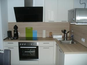 Küche/Küchenzeile in der Unterkunft Ferienwohnung Rheinaue