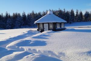 Myrkulla Lodge að vetri til