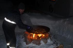 Myrkulla Lodge að vetri til