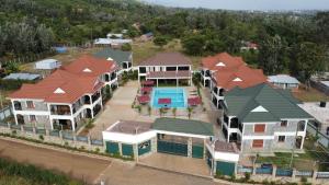 an aerial view of a house with a pool at SixPoint Victoria in Kisumu