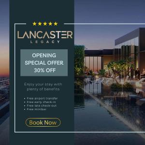 a flyer for a luxury hotel with a pool at Lancaster Legacy Hotel & Apartments in Ho Chi Minh City