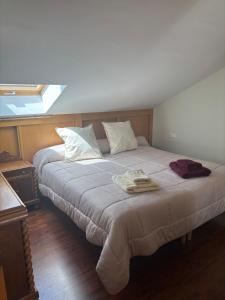 a bedroom with a large bed with a window at Ruta del vino 1 in Tordesillas