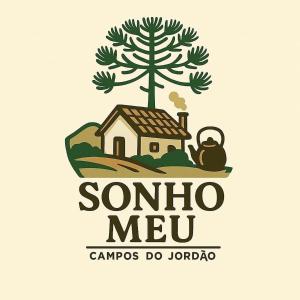 a logo for a mexican restaurant with a house and a tree at Pousada Sonho Meu - Conforto e Tranquilidade! in Campos do Jordão