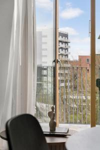 オーフスにあるModern Luxury Apartmentの街の景色が見える窓のある部屋