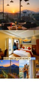 a collage of two pictures of a hotel room at Kathmandu Royal Chamber Hotel - Near INTL Airport & Pashupatinath Temple in Kathmandu