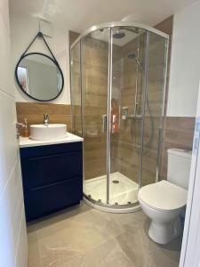 Koupelna v ubytování La chambres aux hommes