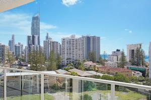 a view of a city from the balcony of a apartment at Seabreeze Haven - Wings Resort 705 in Gold Coast
